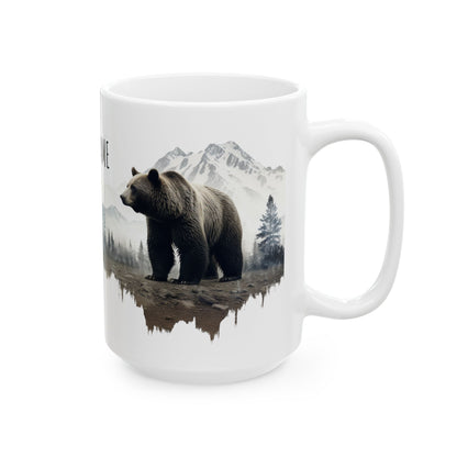 Customizable Bear Wilderness Mug – Personalized Nature Scene