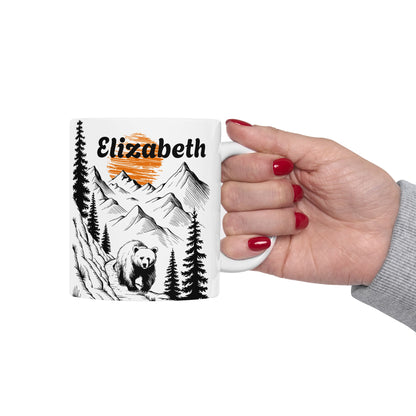 Personalized Bear Trek Mug – Custom Name Design