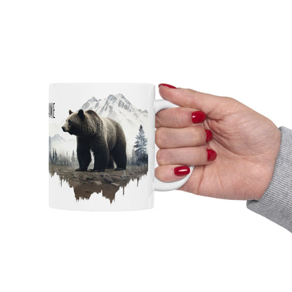 Customizable Bear Wilderness Mug – Personalized Nature Scene