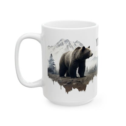 Customizable Bear Wilderness Mug – Personalized Nature Scene