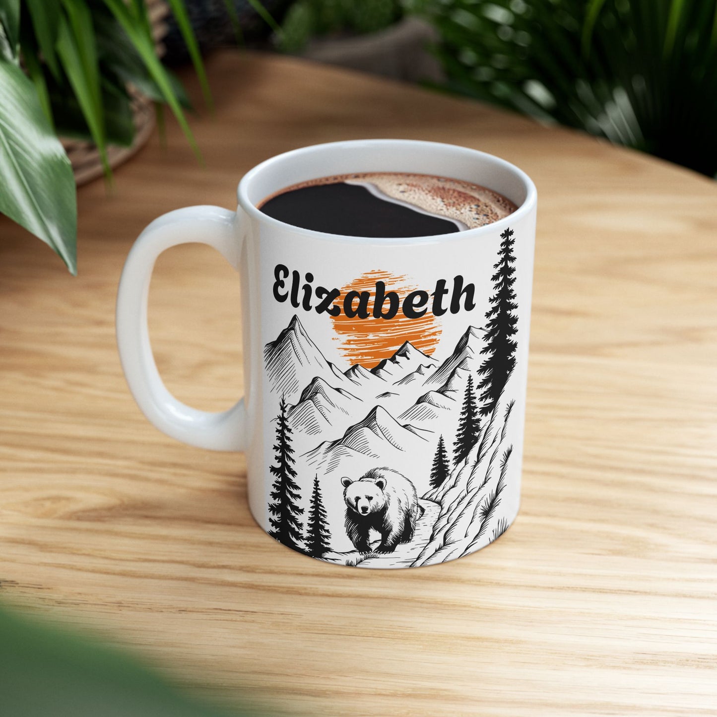 Personalized Bear Trek Mug – Custom Name Design