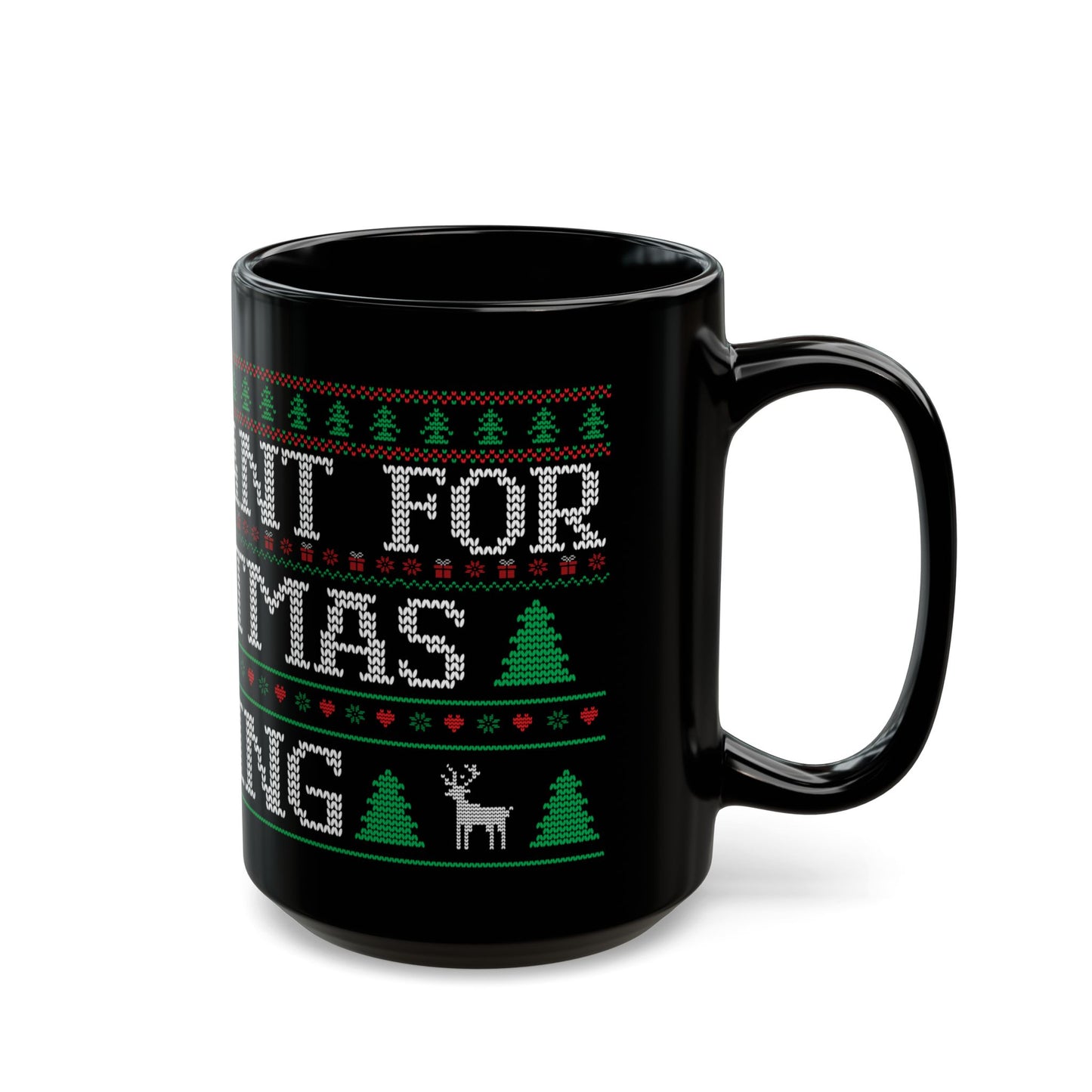 All I Want For Christmas Is Hiking Black Ceramic Mug