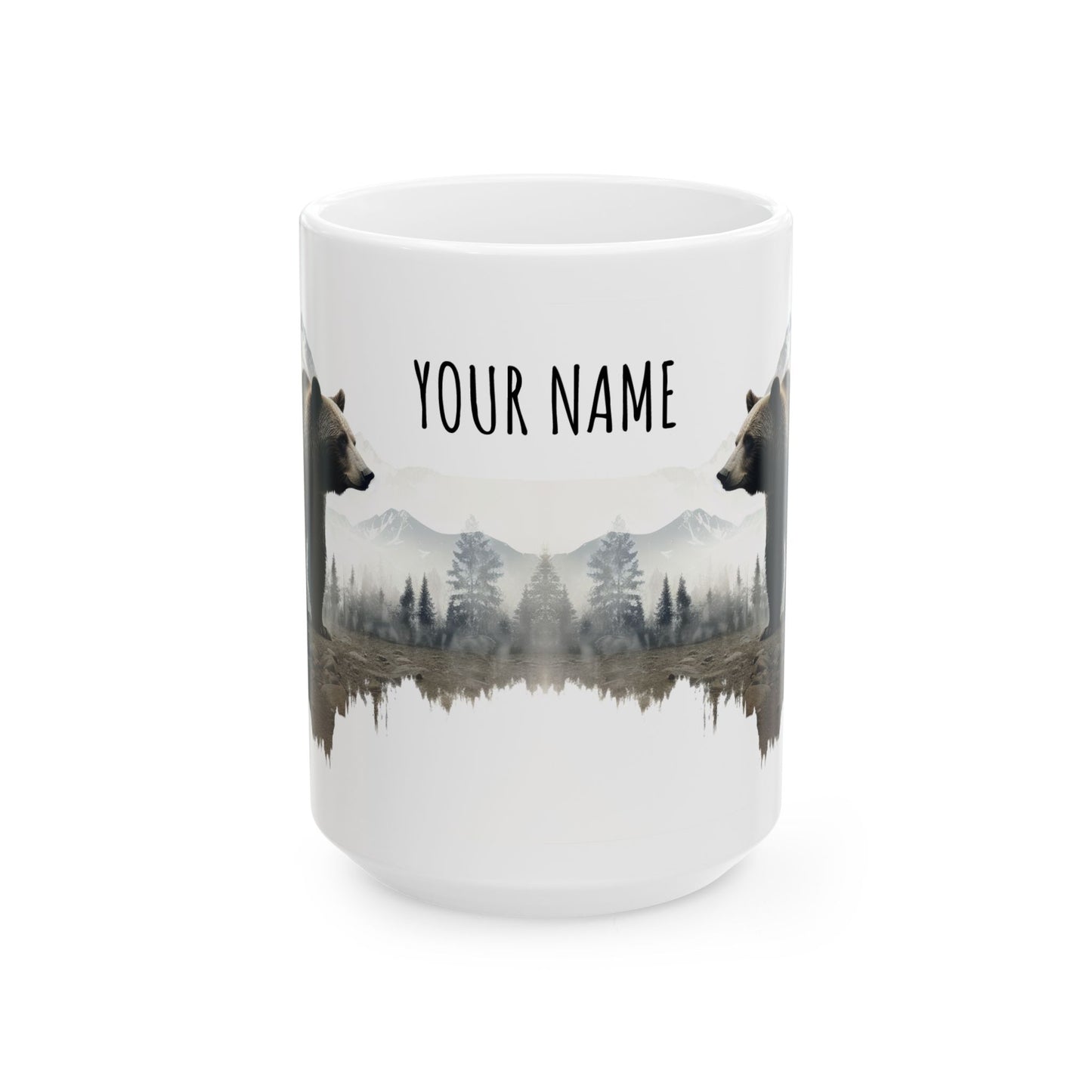 Customizable Bear Wilderness Mug – Personalized Nature Scene