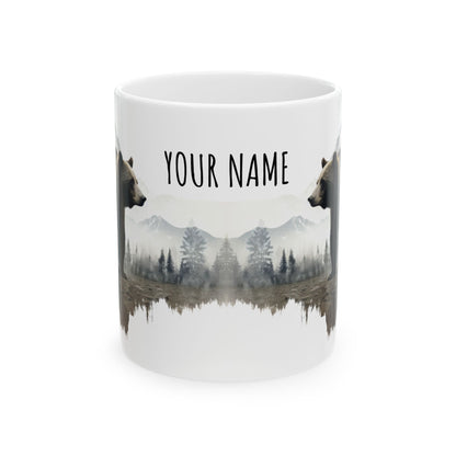 Customizable Bear Wilderness Mug – Personalized Nature Scene