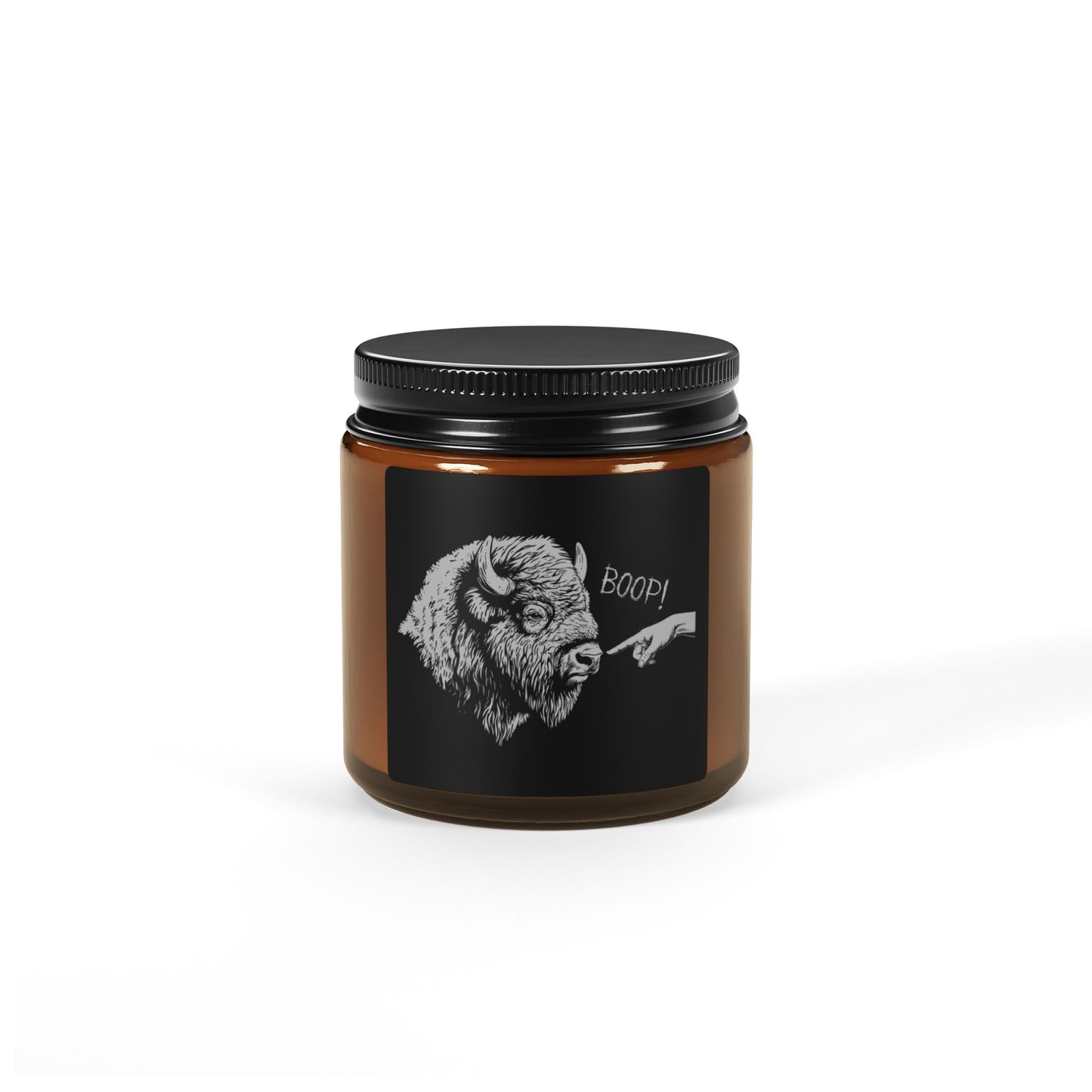 Boop Bison Scented Soy Candle – Amber Jar