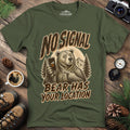 Bear Has Your Location Funny National Park T-Shirt – Military Green – Outdoor apparel for travel, hiking, camping, and nature lovers – ExpediCamp