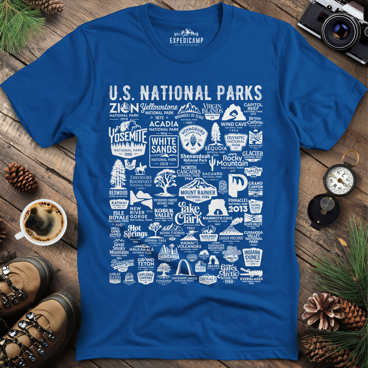 64 National Parks Vintage Logo T-Shirt