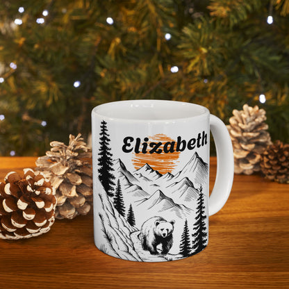 Personalized Bear Trek Mug – Custom Name Design