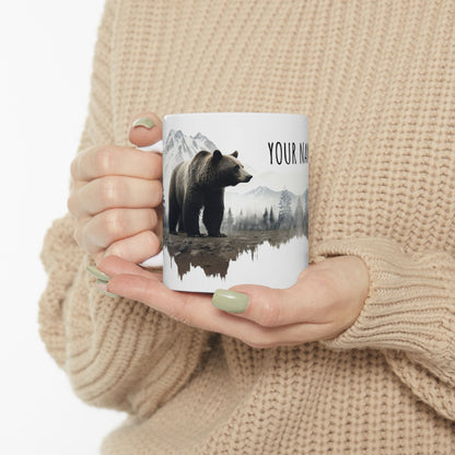 Customizable Bear Wilderness Mug – Personalized Nature Scene