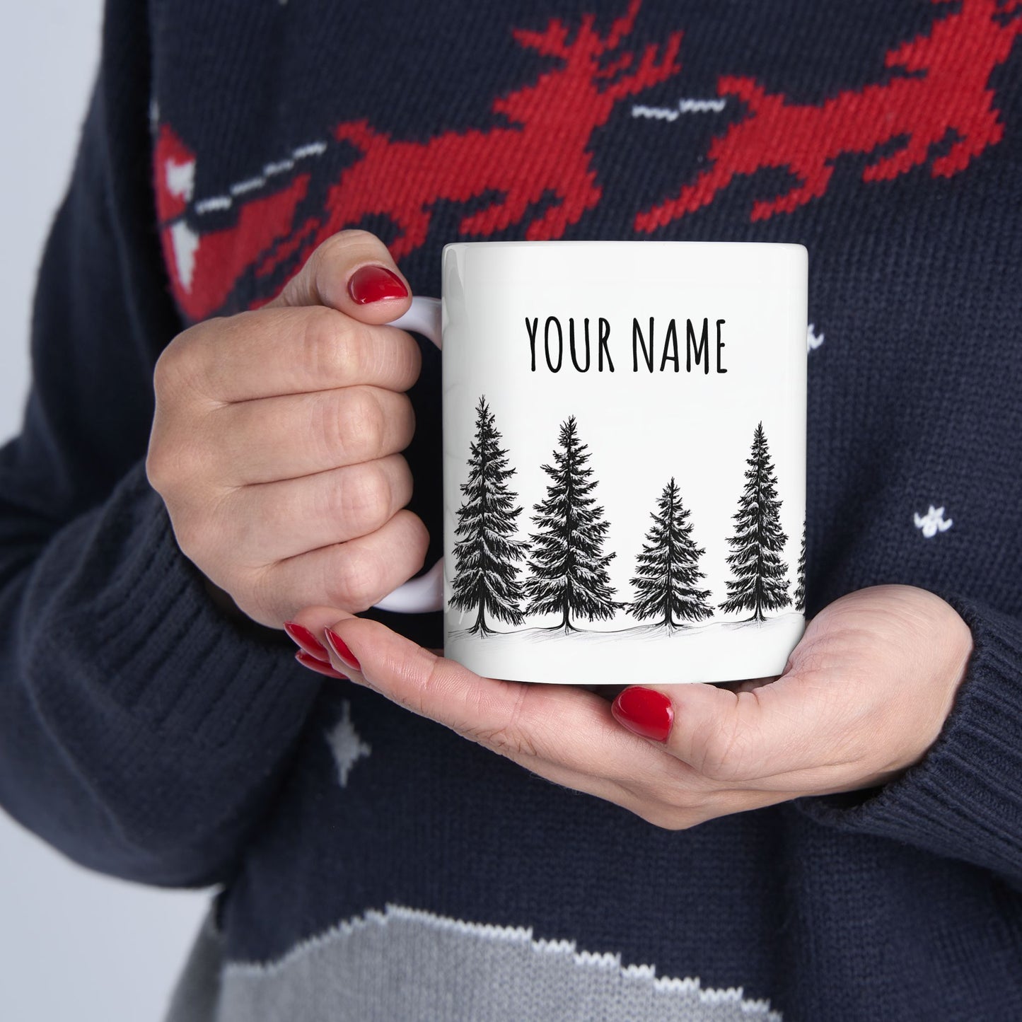 Customizable Forest Mug – Personalized Tree Design