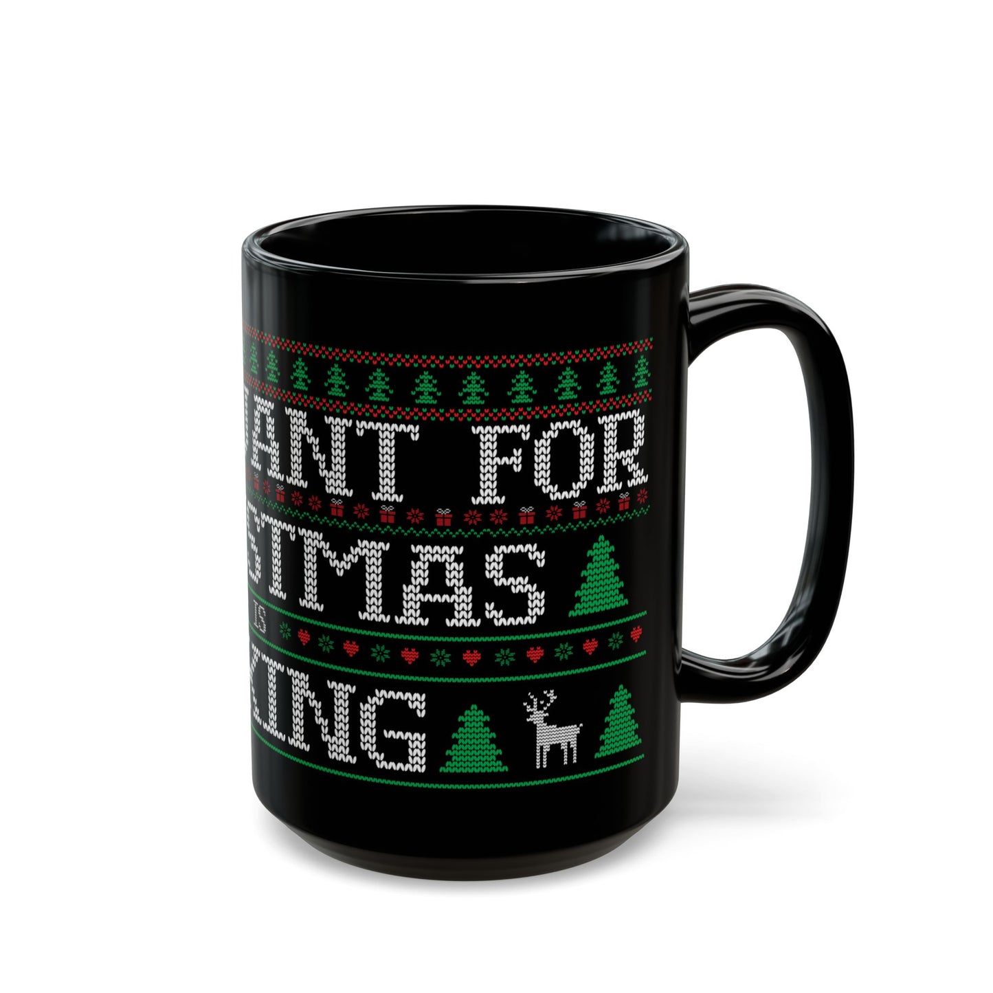 All I Want For Christmas Is Hiking Black Ceramic Mug