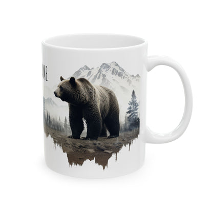 Customizable Bear Wilderness Mug – Personalized Nature Scene