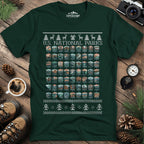 63 National Parks Christmas Ugly Sweater T-Shirt – Forest Green – Outdoor apparel for travel, hiking, camping, and nature lovers – ExpediCamp