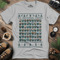 63 National Parks Christmas Ugly Sweater T-Shirt – Ice Grey – Outdoor apparel for travel, hiking, camping, and nature lovers – ExpediCamp