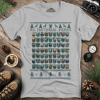 63 National Parks Christmas Ugly Sweater T-Shirt – Ice Grey – Outdoor apparel for travel, hiking, camping, and nature lovers – ExpediCamp
