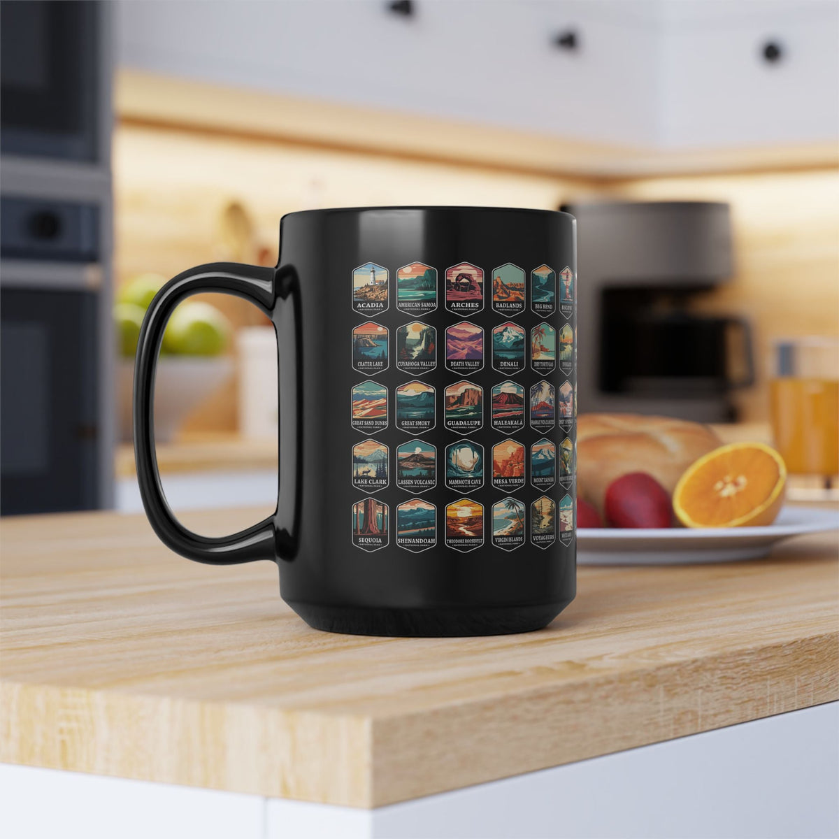 63 National Parks Of The USA Black Mug (11oz, 15oz) – – Outdoor apparel for travel, hiking, camping, and nature lovers – ExpediCamp