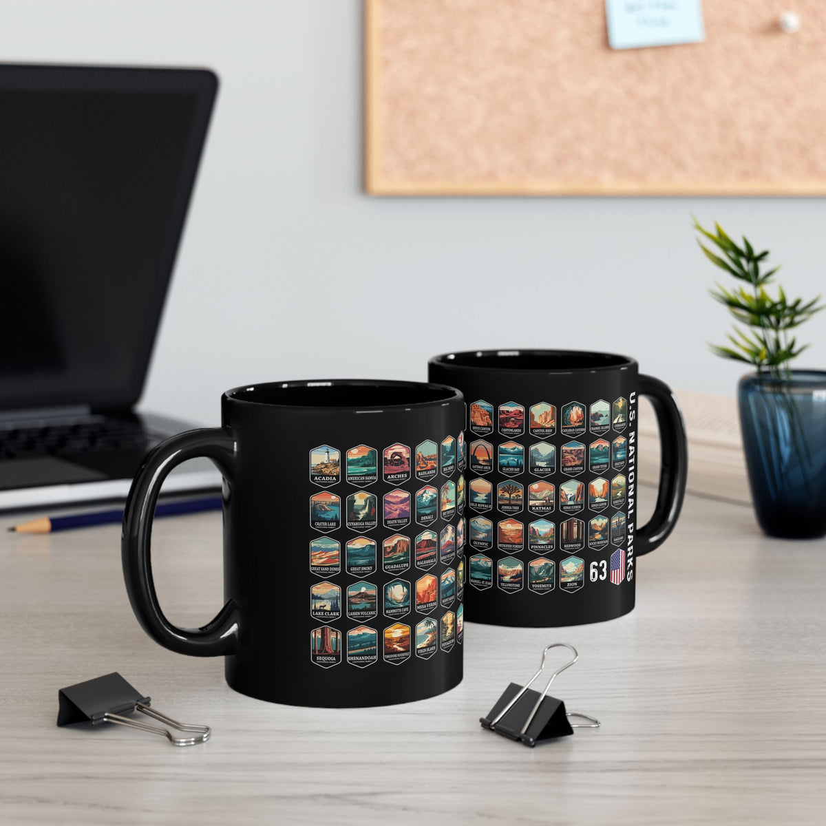 63 National Parks Of The USA Black Mug (11oz, 15oz) – – Outdoor apparel for travel, hiking, camping, and nature lovers – ExpediCamp