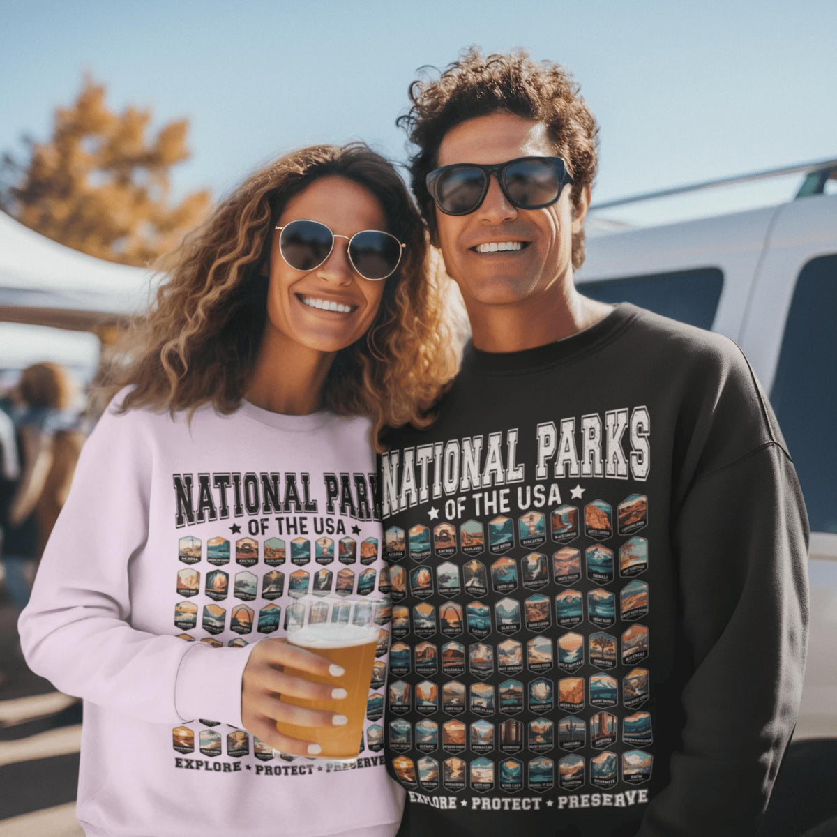 63 National Parks of the USA Sweatshirt | Explore, Protect, Preserve – – Outdoor apparel for travel, hiking, camping, and nature lovers – ExpediCamp
