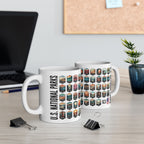 63 National Parks Of The USA White Ceramic Mug (11oz, 15oz) – – Outdoor apparel for travel, hiking, camping, and nature lovers – ExpediCamp