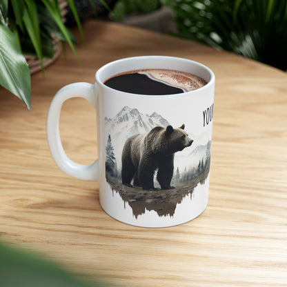 Customizable Bear Wilderness Mug – Personalized Nature Scene