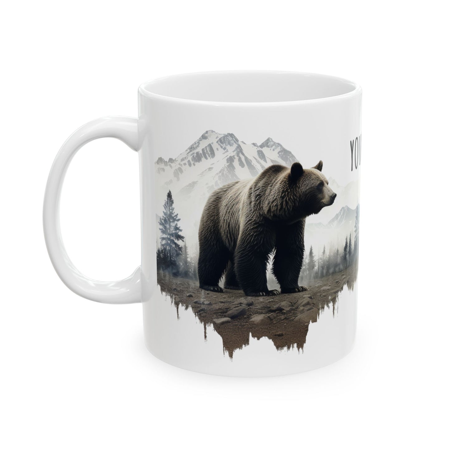 Customizable Bear Wilderness Mug – Personalized Nature Scene