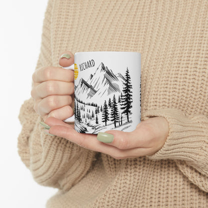 Personalized Mountain Sunrise Mug – Custom Name Gift