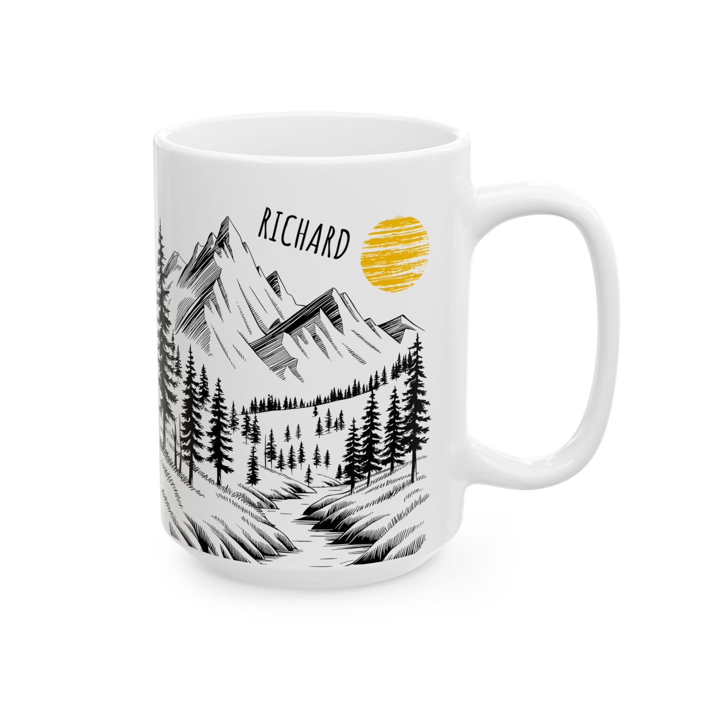 Personalized Mountain Sunrise Mug – Custom Name Gift