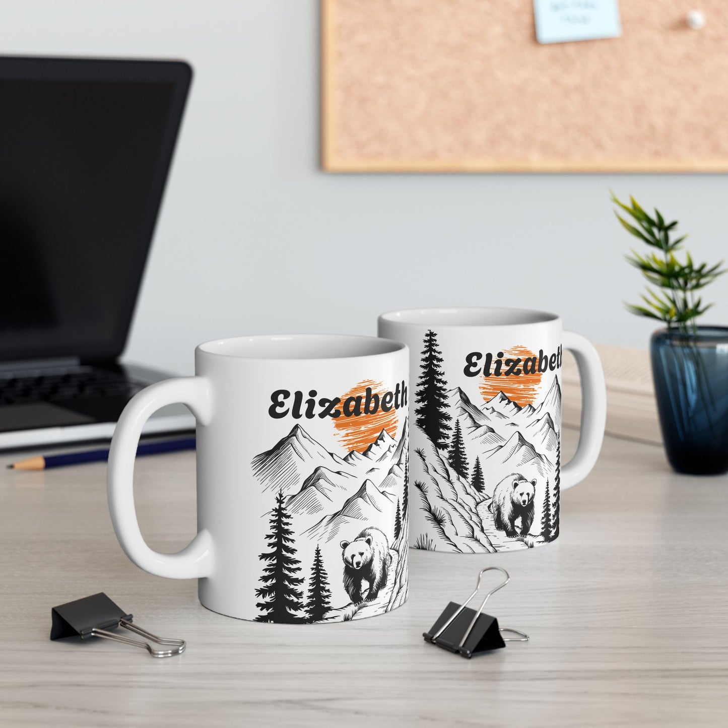 Personalized Bear Trek Mug – Custom Name Design