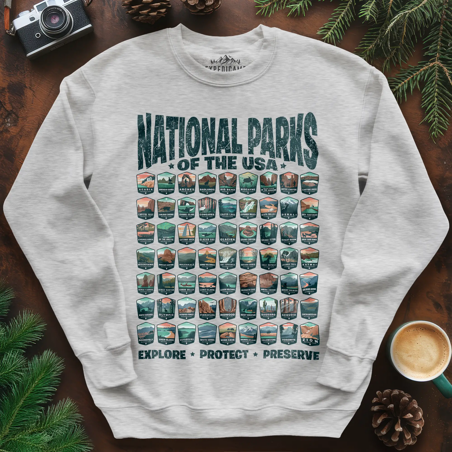 Explore All 63 National Parks of the USA Sweatshirt