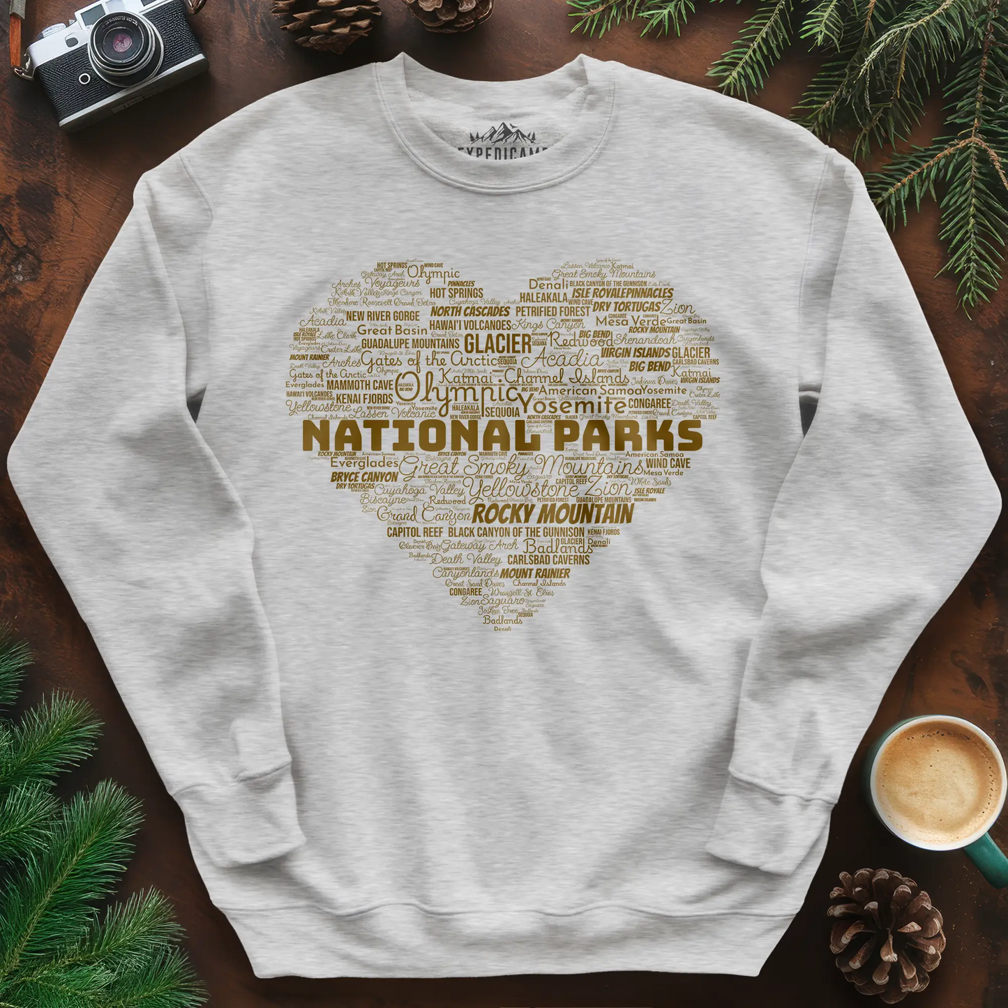 National Parks Word Art Heart Sweatshirt