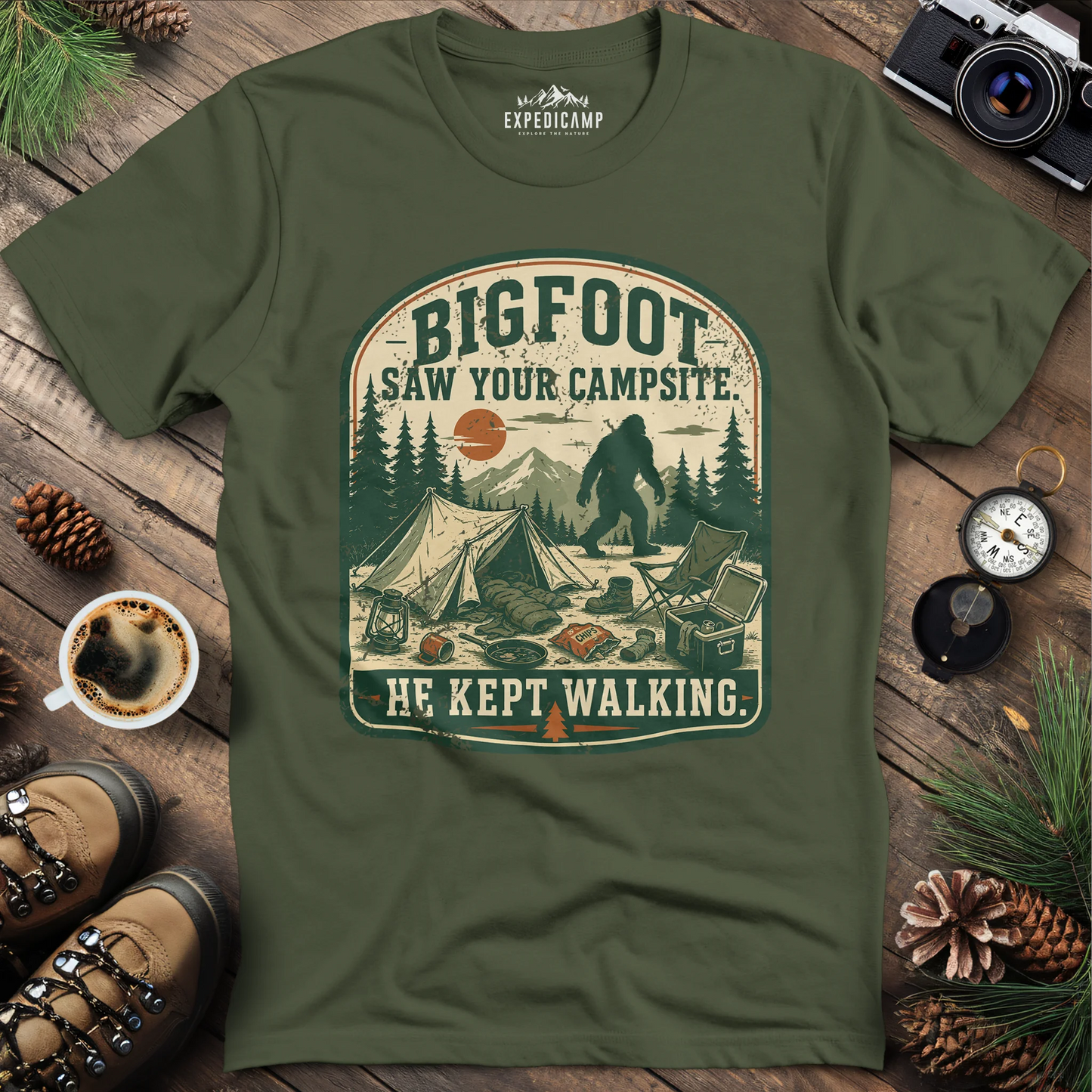 Bigfoot Saw Your Campsite T-Shirt