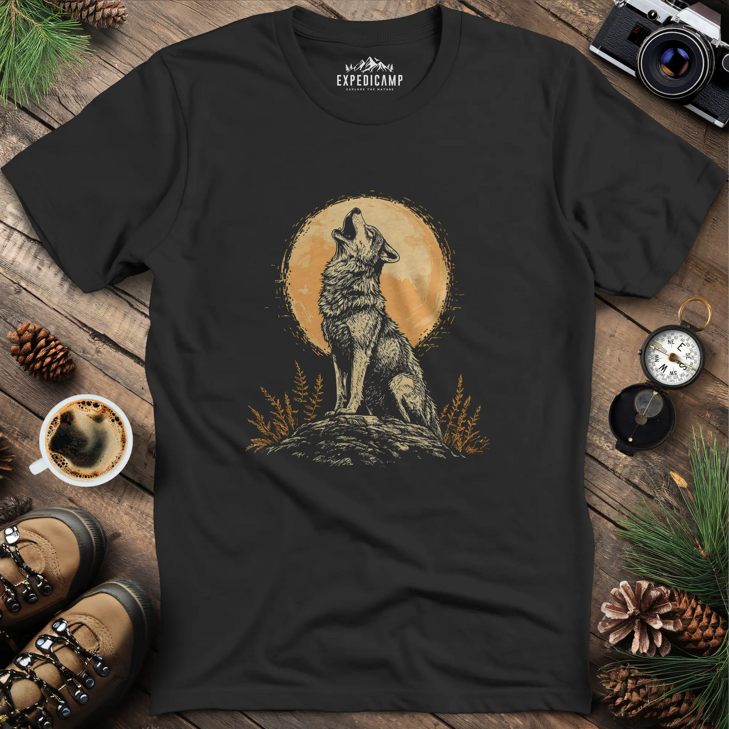 Howling Wolf Under the Moon T-Shirt