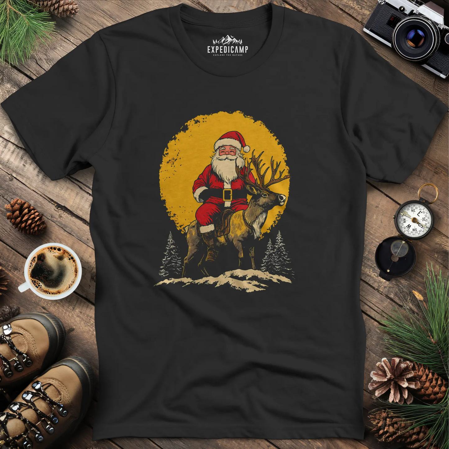 Santa Riding Reindeer T-Shirt