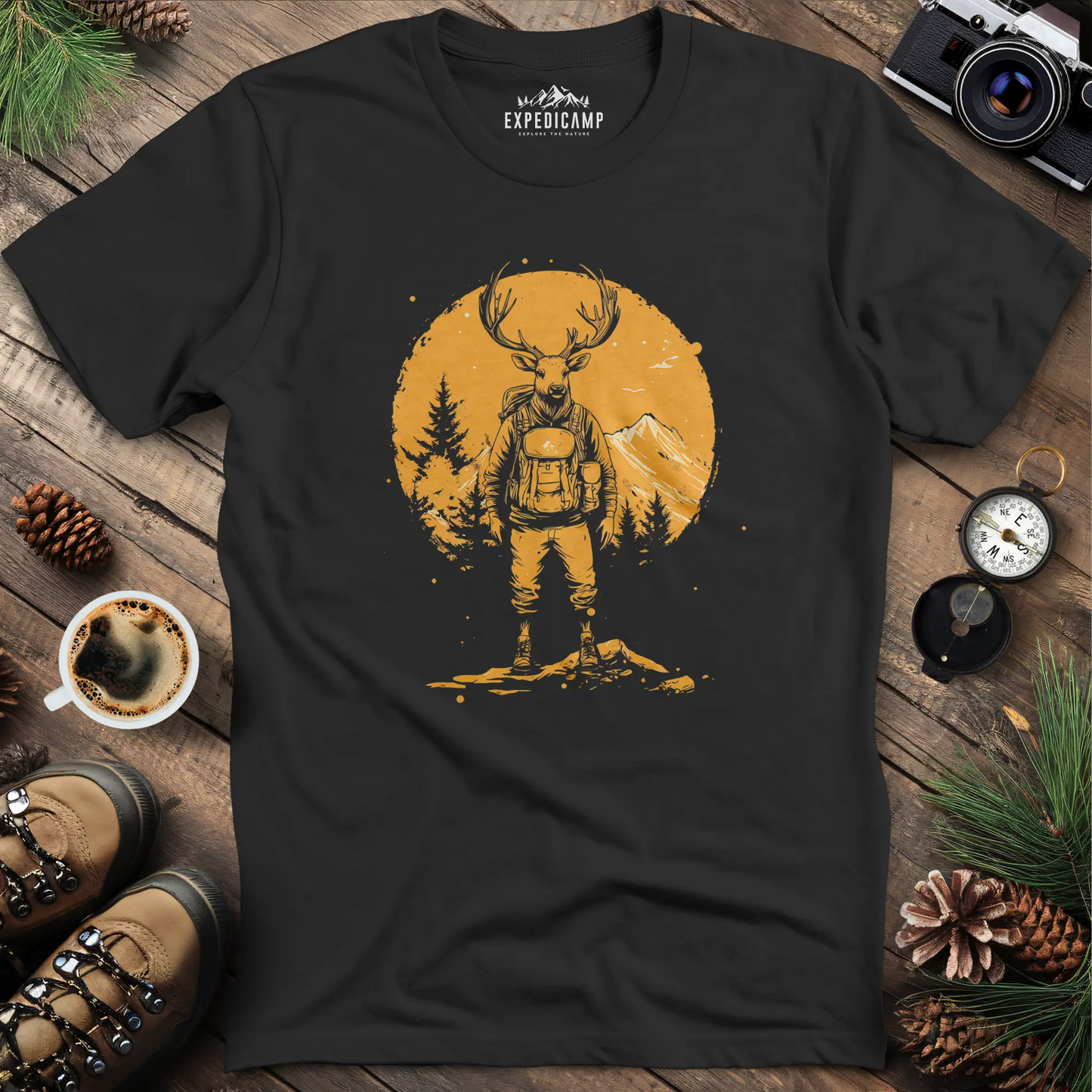 Deer Hiker T-Shirt – Graceful Adventurer