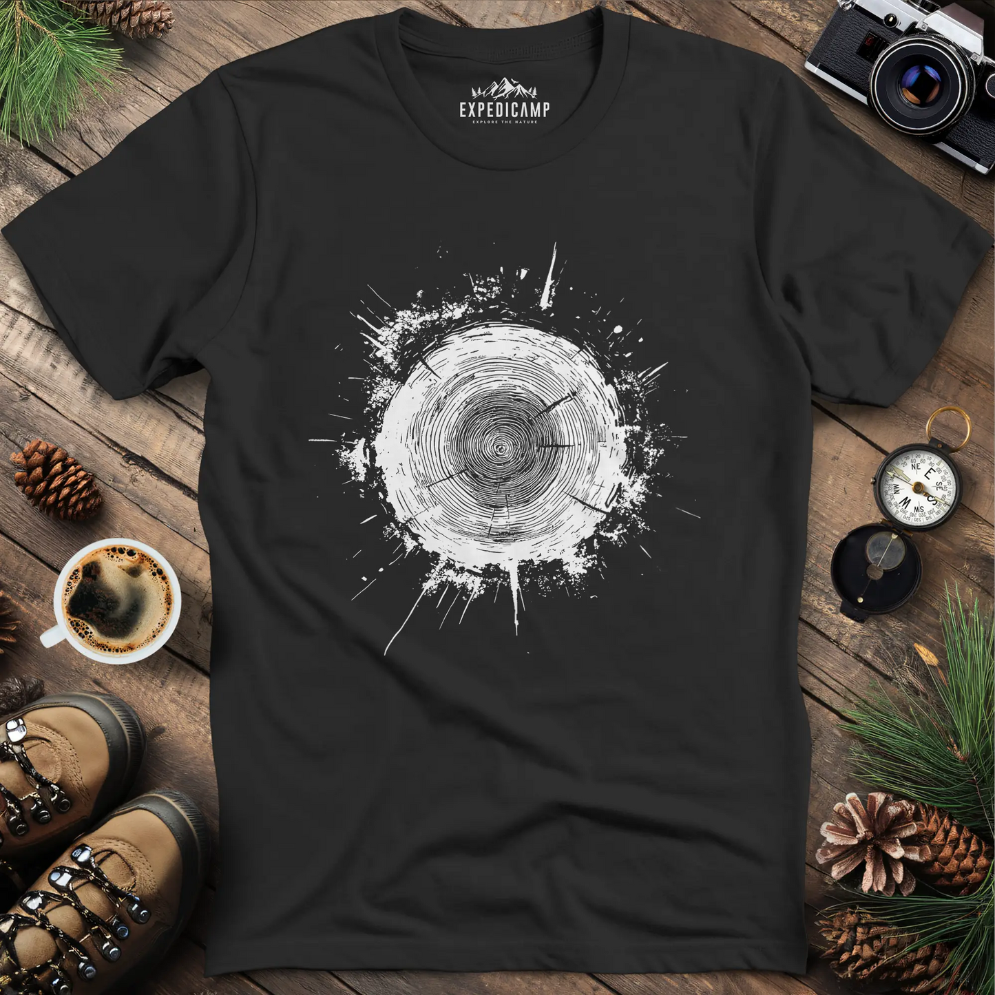 Tree Stump Cross-Section Art T-Shirt