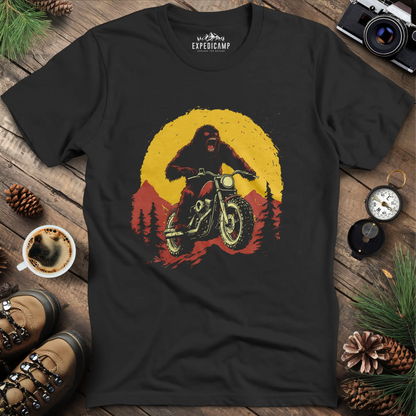 Bigfoot Riding Motorcycle T-Shirt – Bigfoot on the Open Road