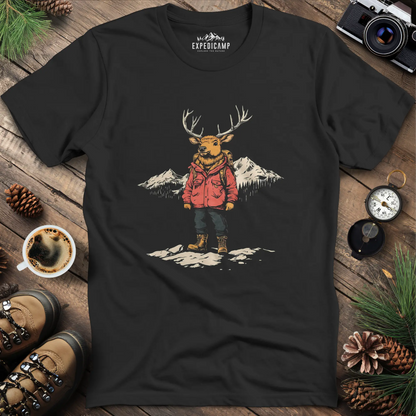 Mountain Deer T-Shirt – Adventurous Deer in the Wilderness Design