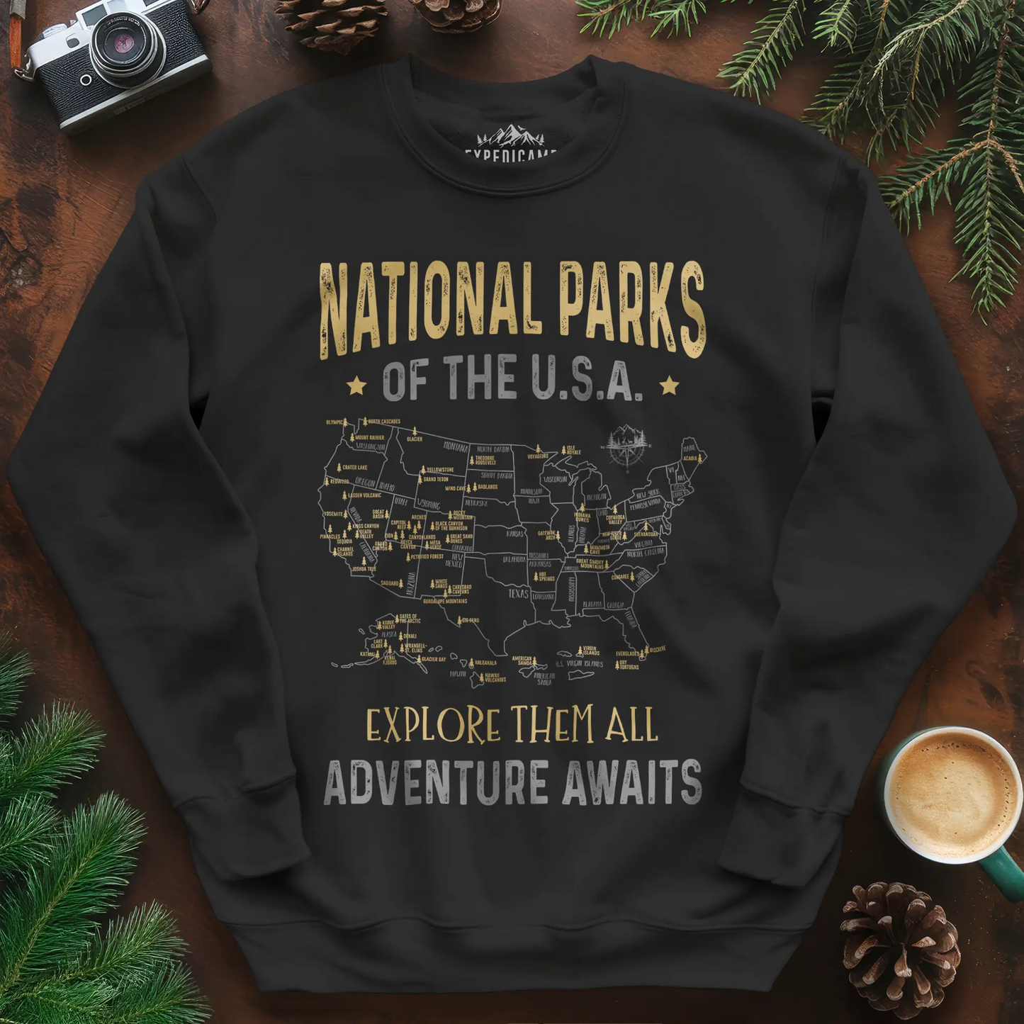 National Parks of the USA Map Sweatshirt – Explore Them All