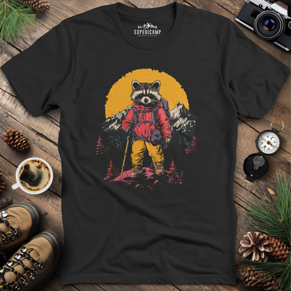 Raccoon Hiker T-Shirt – Mischievous Trailblazer