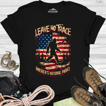 Bigfoot Leave No Trace America's National Parks USA T-Shirt