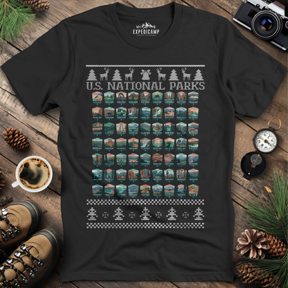 63 National Parks Christmas Ugly Sweater T-Shirt