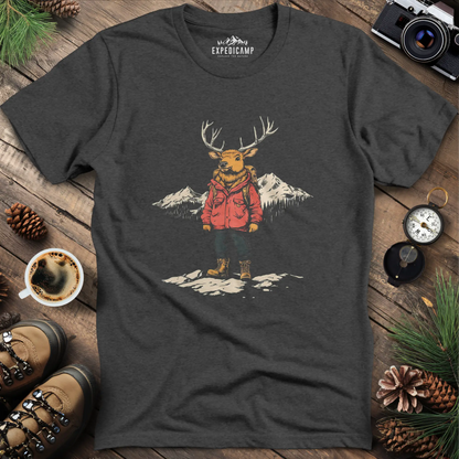 Mountain Deer T-Shirt – Adventurous Deer in the Wilderness Design