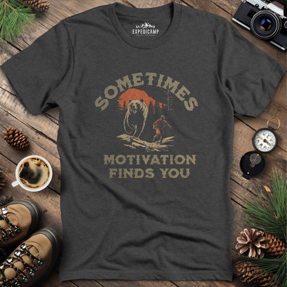 Sometimes Motivation Finds You - Running Bear T-Shirt