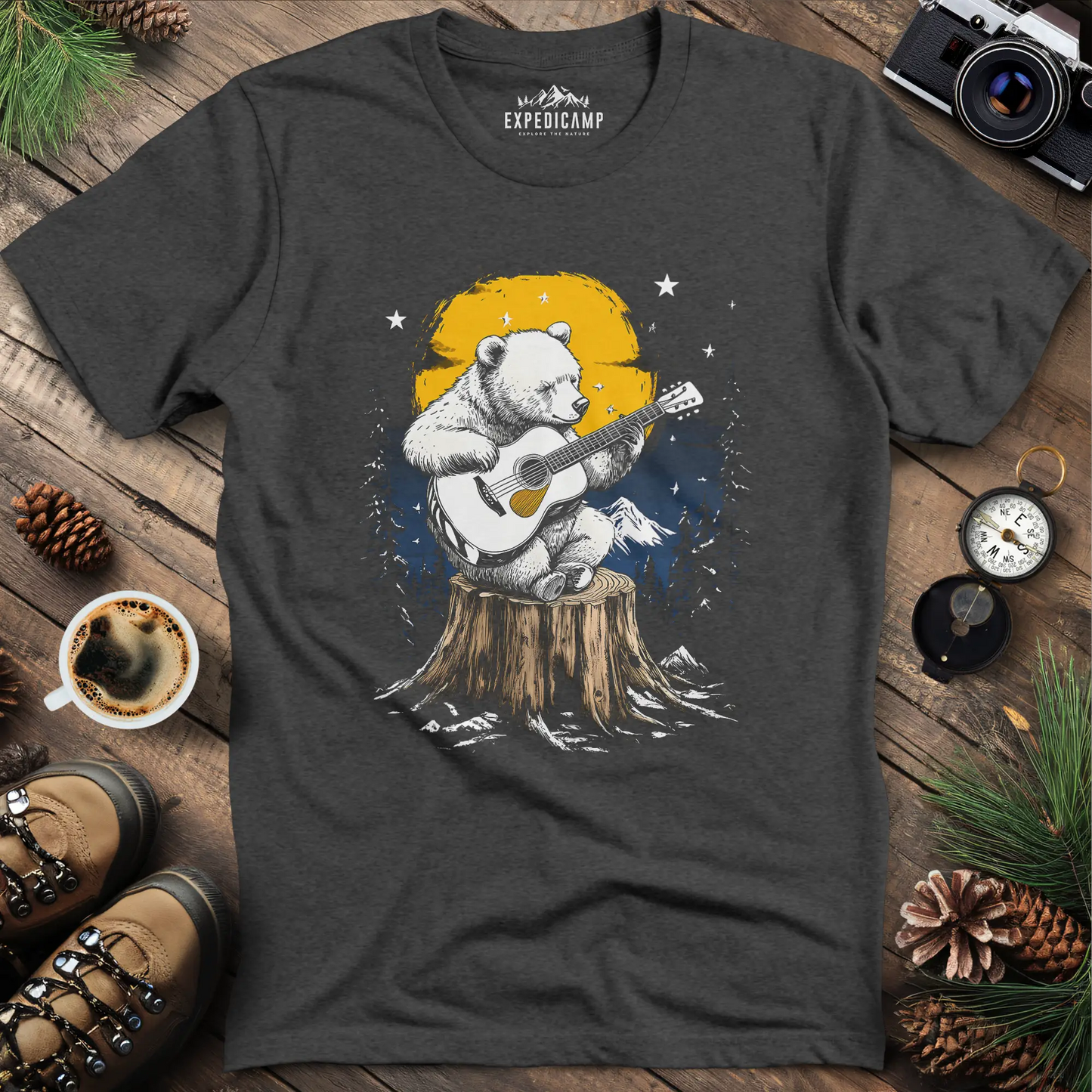 Musical Bear Under Moonlight T-Shirt