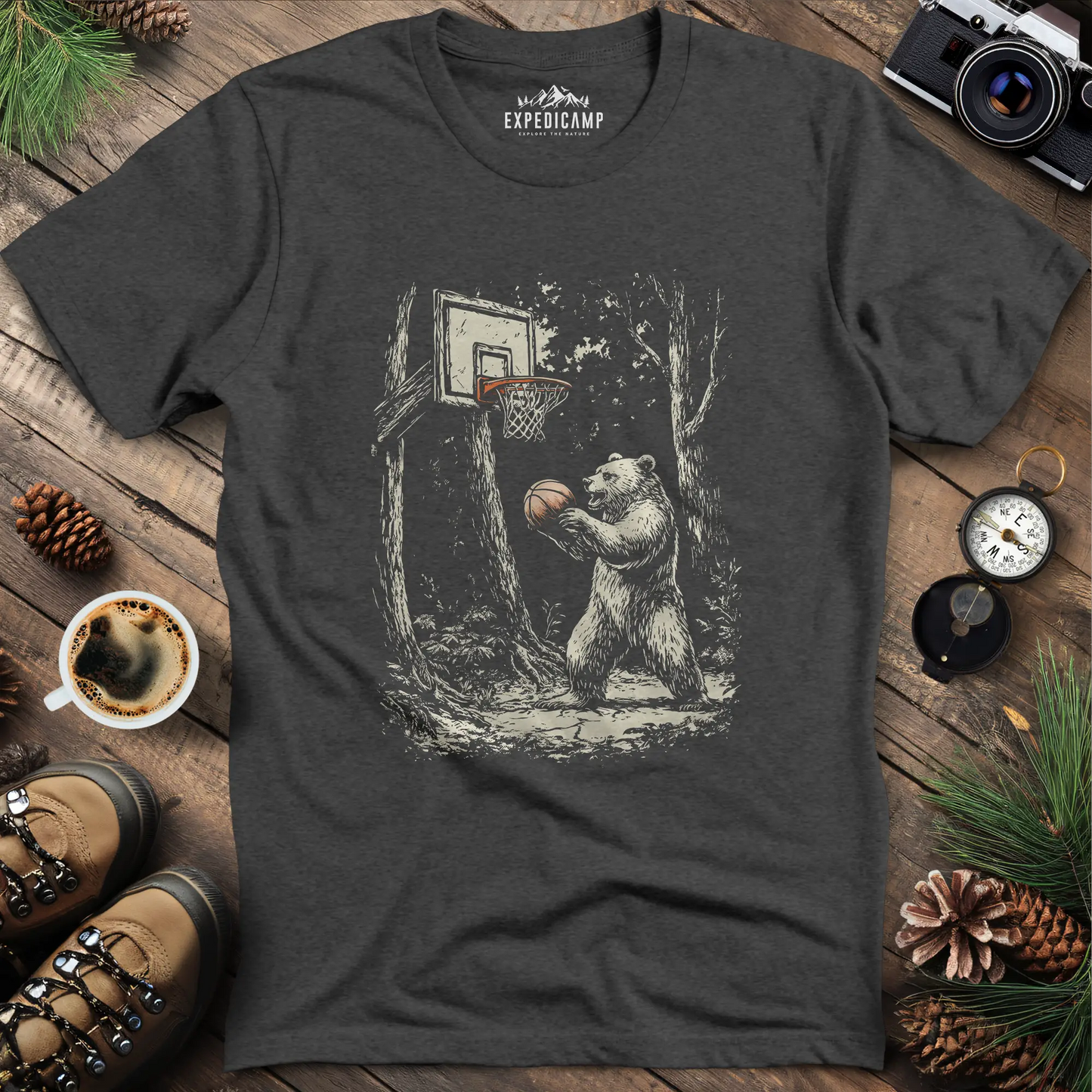 Basketball Bear T-Shirt for Nature and Sports Lovers