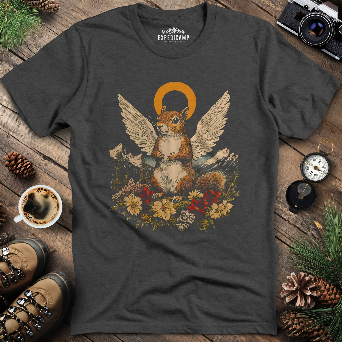 Angel Squirrel T-Shirt - Peanut's Guardian of Nature Design