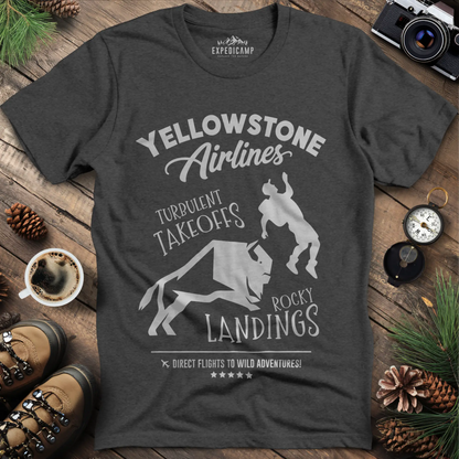 Yellowstone Airlines T-Shirt - Turbulent Takeoffs & Rocky Landings