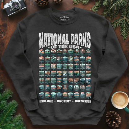 Explore All 63 National Parks of the USA Sweatshirt