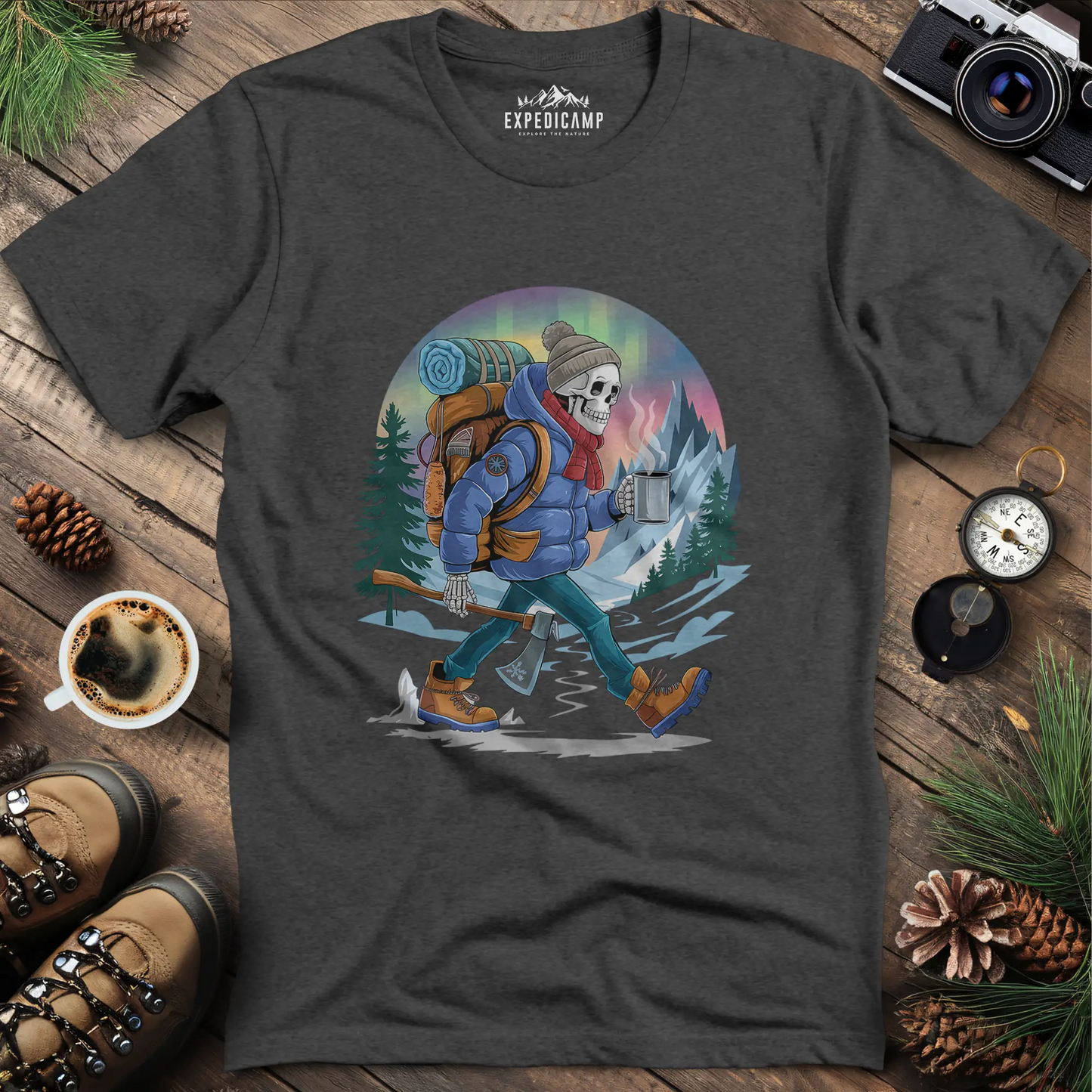 Aurora Skeleton Hiker T-Shirt