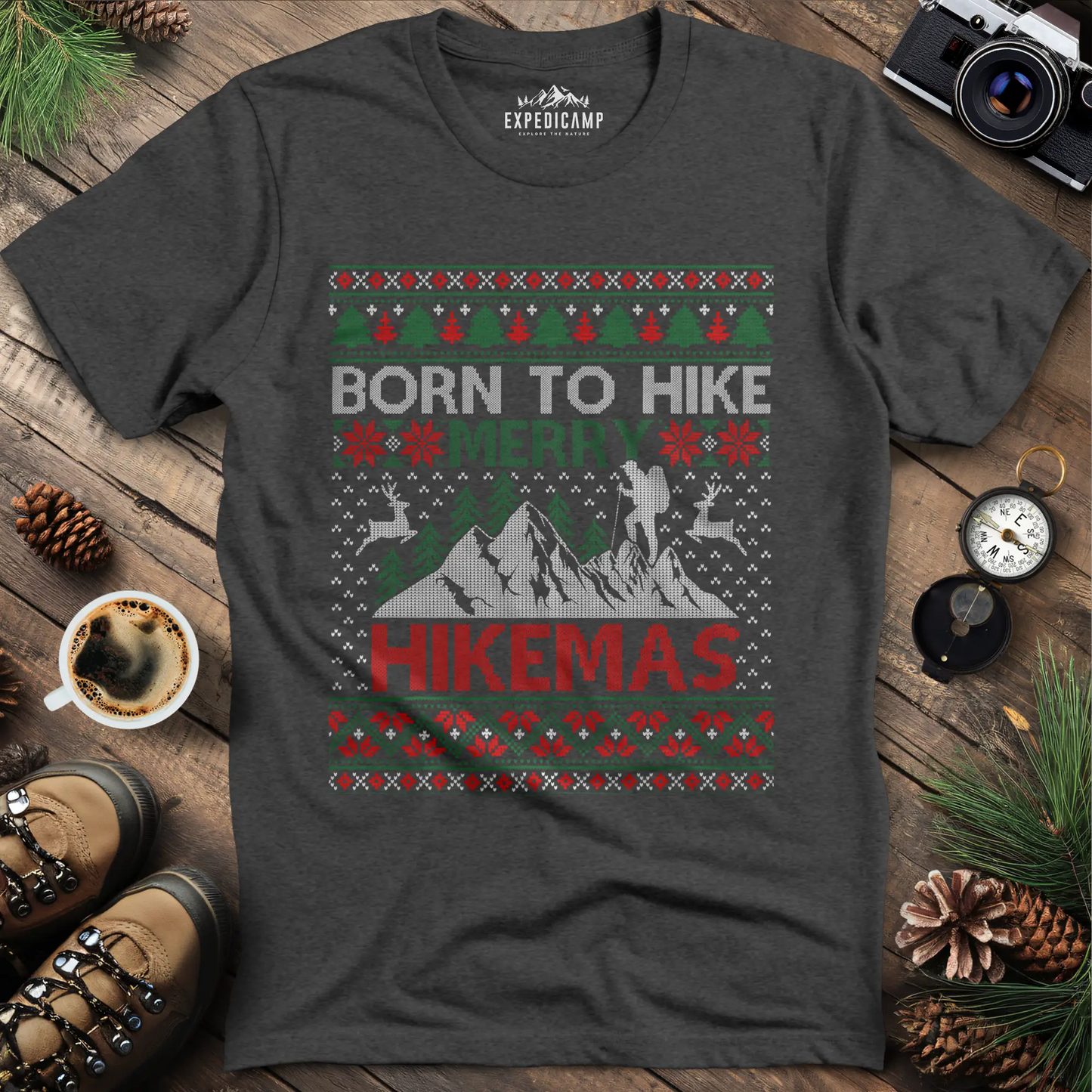 Born to Hike Merry Hikemas T-Shirt